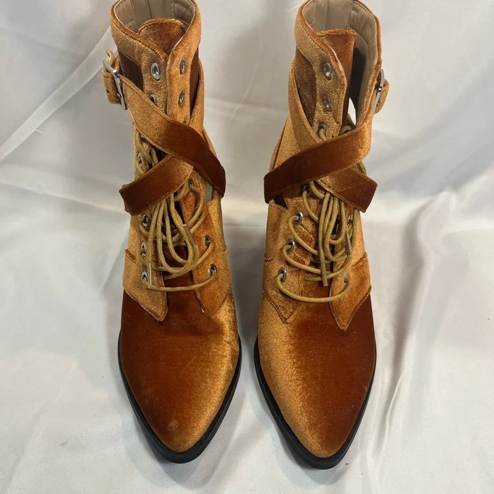 Like New!!!  Nasty Gal Copper Velvet Velour Booties